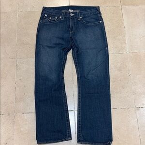 Y2K True Religion Dark Blue Straight Jeans